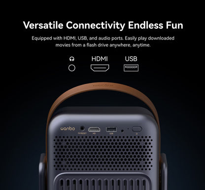 Wanbo ToGo Pro — Battery-Powered 1080P Google TV Portable Projector with 360° Gimbal