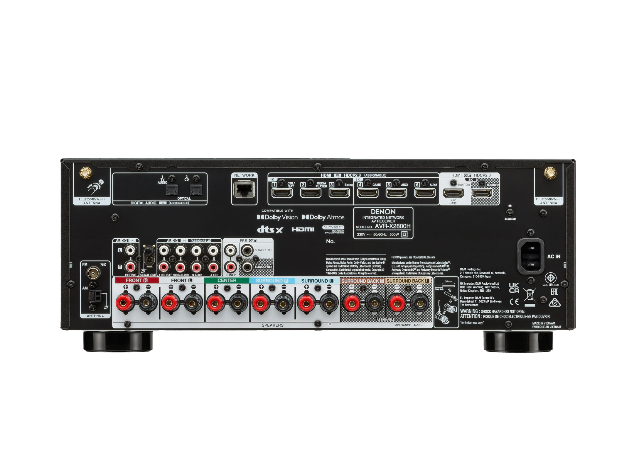 AVR-X2800H 7.2 Channel 8K AV Receiver with HEOS Built-in