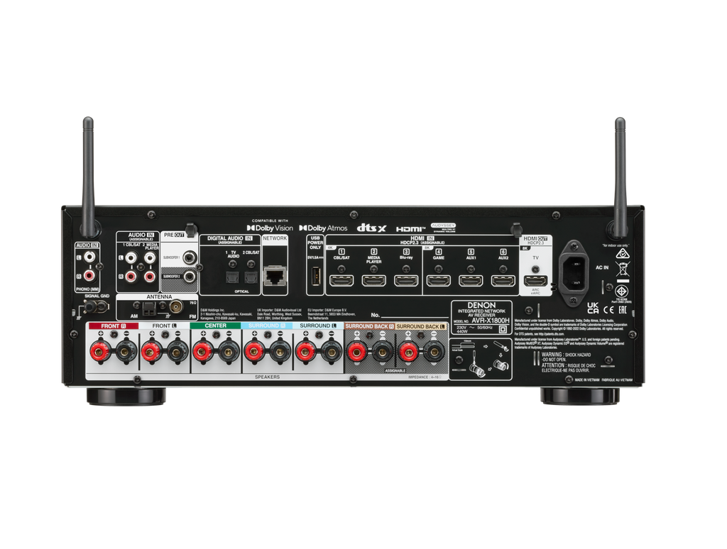 AVR-X1800H 7.2 Channel 8K AV Receiver with HEOS Built-in
