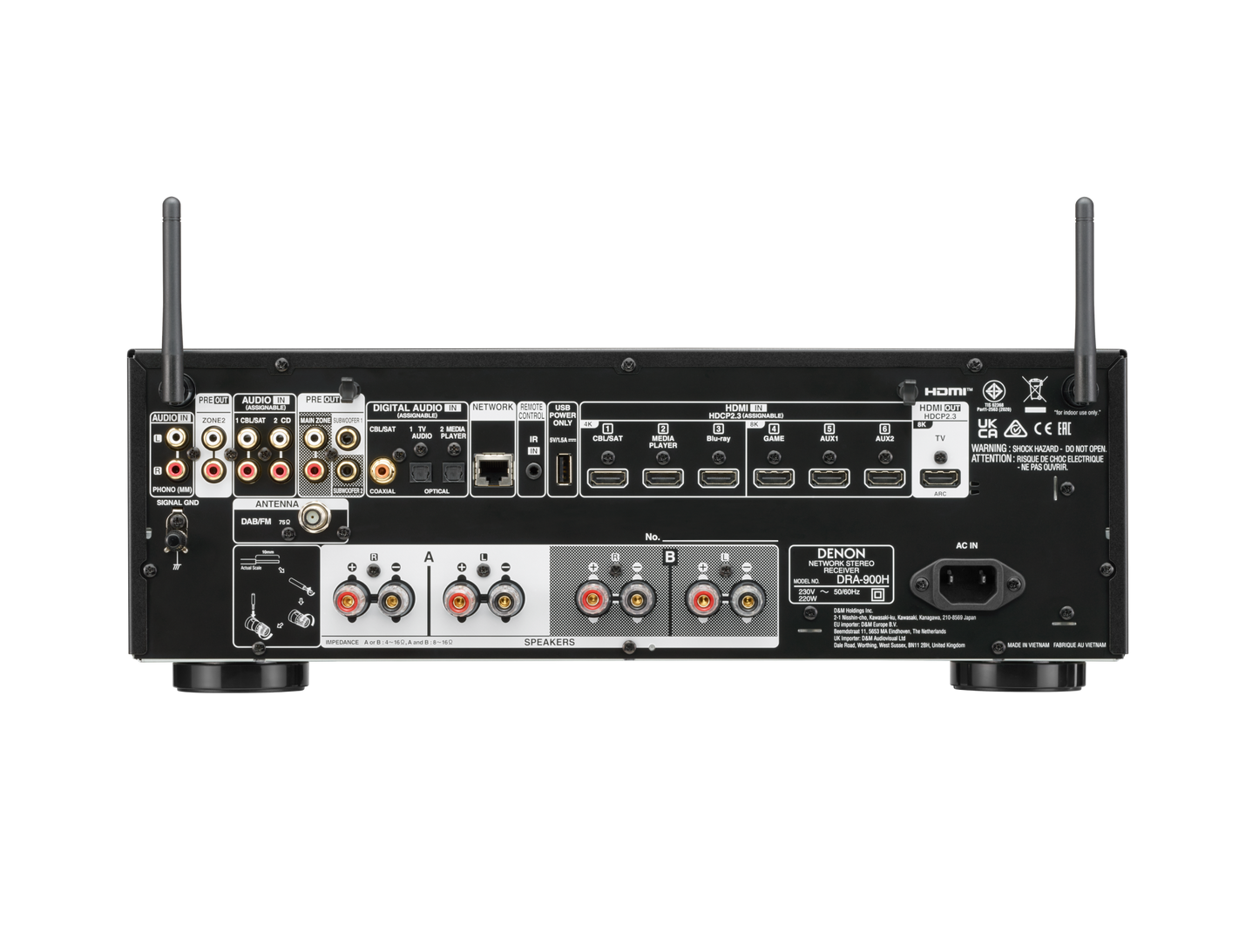 DRA-900H 2.2 Channel 100W 8K Stereo Receiver with HEOS Built-in