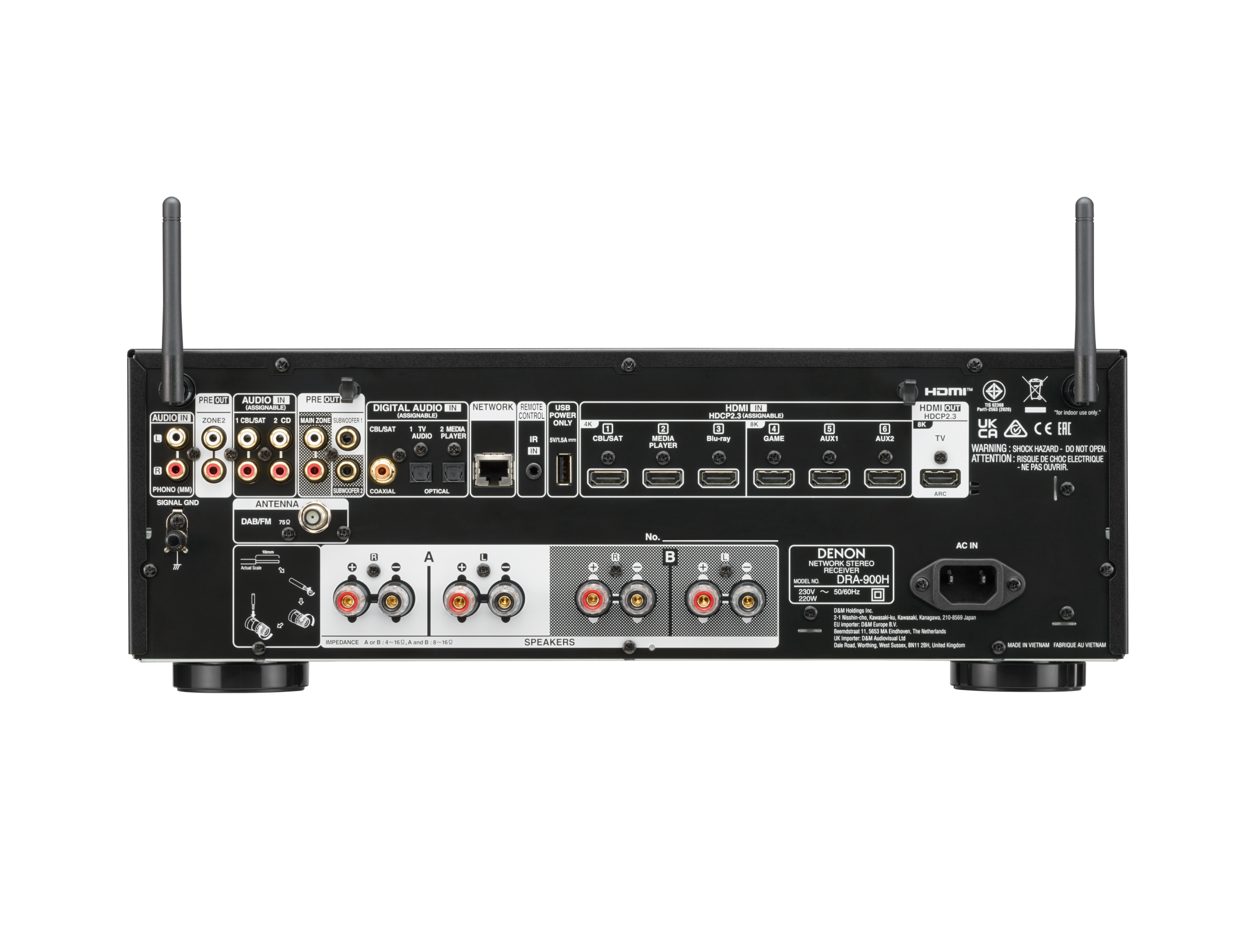 DRA-900H 2.2 Channel 100W 8K Stereo Receiver with HEOS Built-in