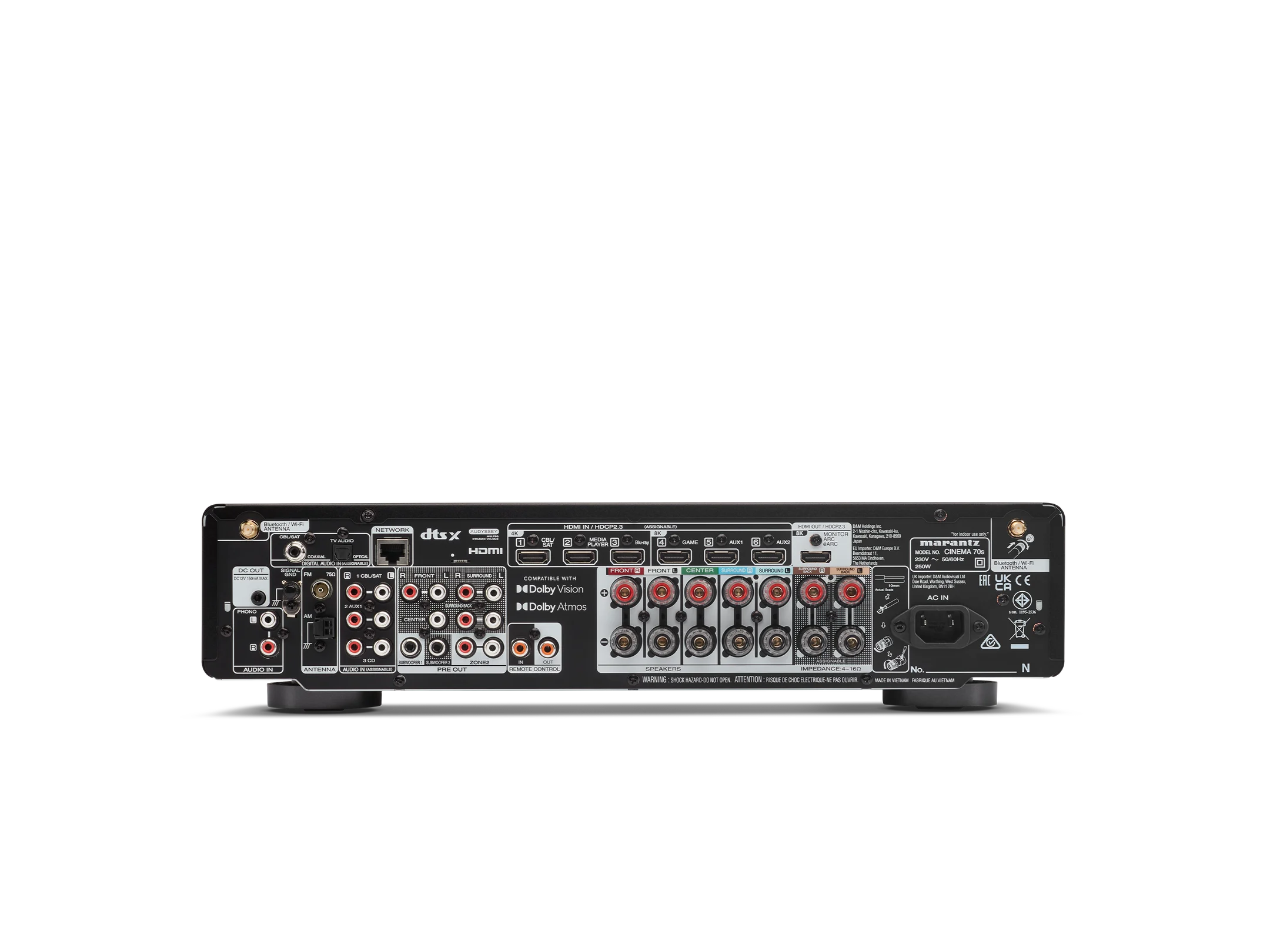 Cinema 70s 7.2 Channel 50W 8K Slimline AV Receiver with HEOS Built-in