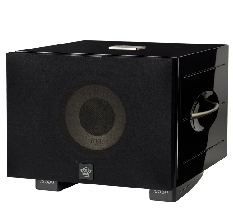 REL Acoustics S/550 550W 10" Carbon Alloy Active + 12" Carbon Passive Subwoofer — Piano Black