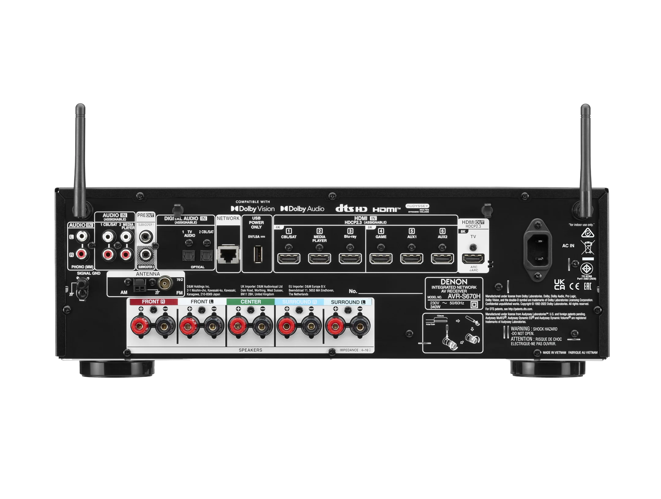 AVR-S670H 5.2 Channel 8K AV Receiver with HEOS Built-in