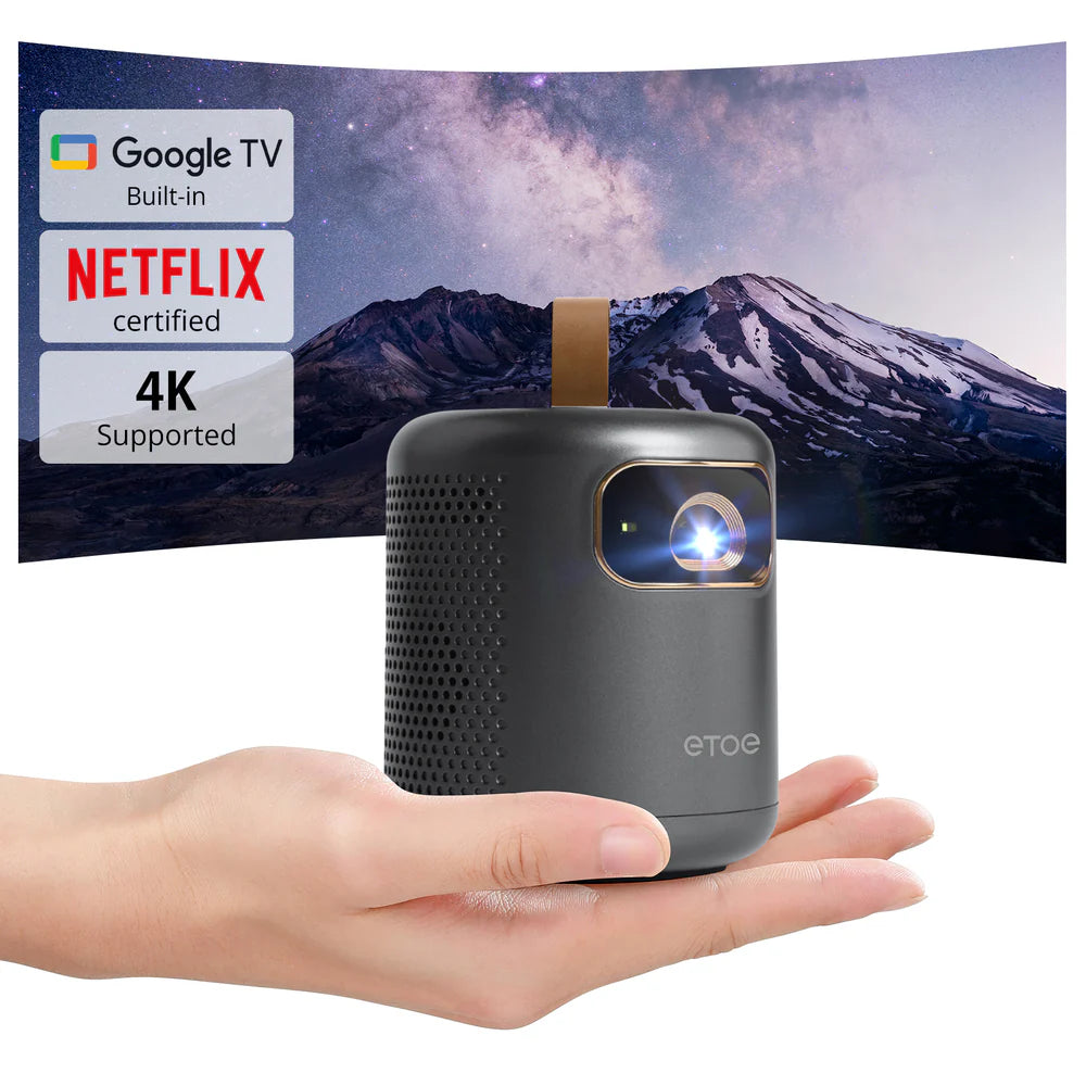 Eetoe Dolphin Full HD 500 ANSI Lumens Smart Projector | Google TV 3.0 | Netflix | Chromecast | AirPlay