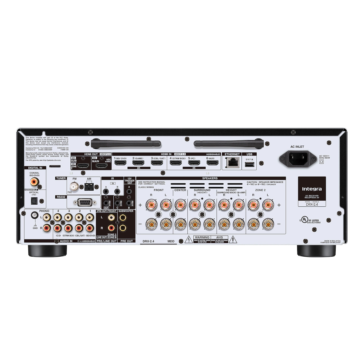 Integra DRX 2.4 7.2 Channel 80W AV Receiver with Dolby Atmos & AirPlay 2