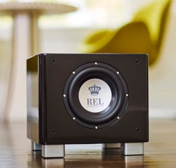 REL Acoustics T/7x 200W 8" Active + 10" Passive Subwoofer — Piano Black