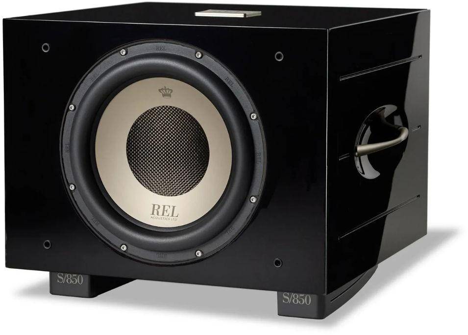 REL Acoustics S/850 850W 12" Carbon Alloy Active + 12" Carbon Passive Subwoofer — Piano Black