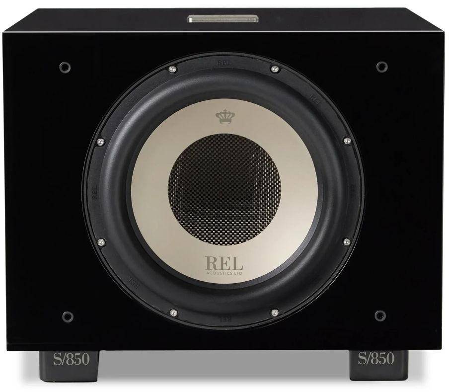 REL Acoustics S/850 850W 12" Carbon Alloy Active + 12" Carbon Passive Subwoofer — Piano Black