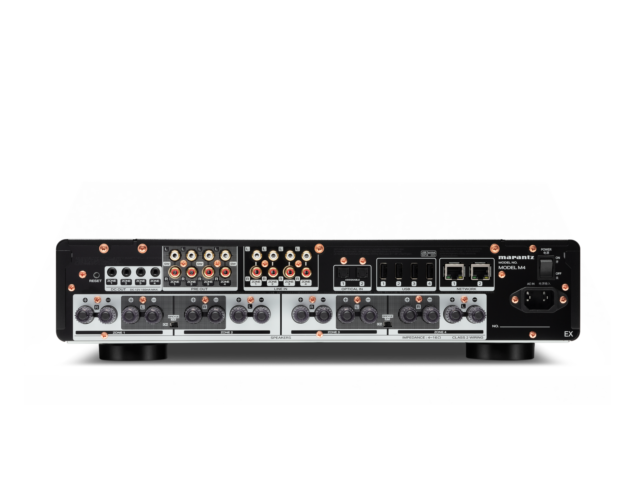 MODEL M4 — 8-Channel 100W Distribution Amplifier with HEOS Built-in & 4 Zones