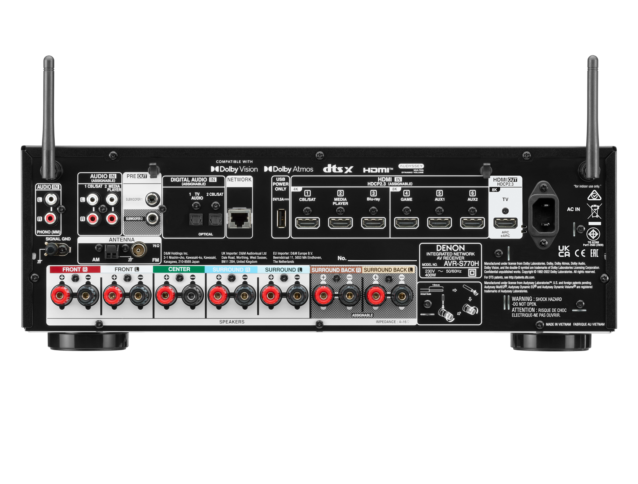 AVR-S770H 7.2 Channel 8K AV Receiver with HEOS Built-in